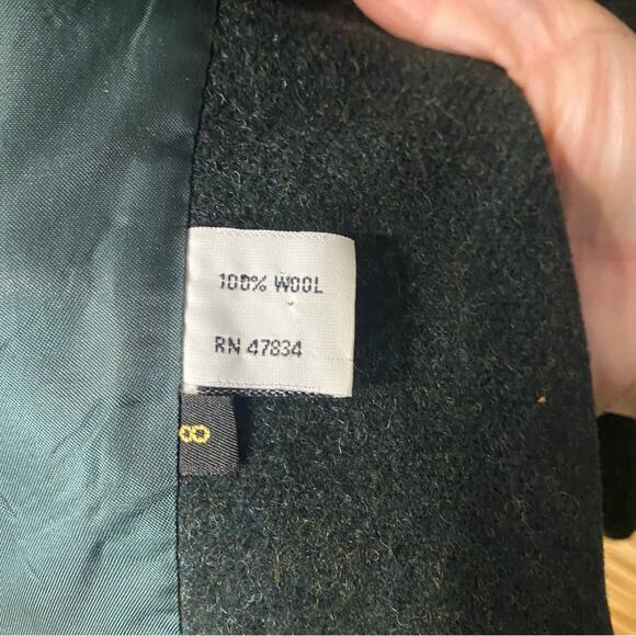VTG Mackintosh Hunter Green 100% wool pea coat Jacket Button-Up double zip Sz 8 - Picture 5 of 14